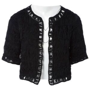 Diane Von Furstenberg Black Crochet Cardigan
